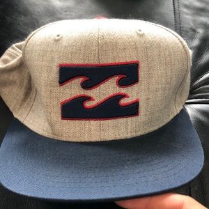 Billabong Grey SnapBack Flat Rim Logo Hat